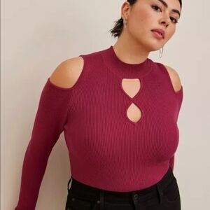 Torrid Ribbed Knit Sweater in Deep Red
